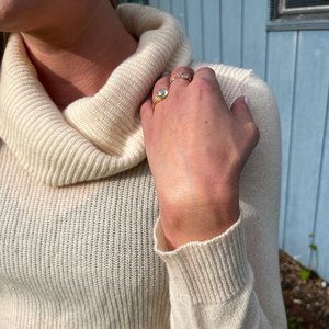 Theory Cashmere Cowl Neck Sweater in Off-White